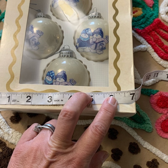 VTG Rauch Glass snowball ornament set featuring adorable snowman and girl USA - Picture 6 of 6